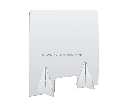 Custom acrylic sneeze guard plexiglass protection shield for counter and desk SOD-1026