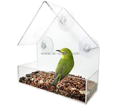 Custom perspex window bird feeder with suction cups, high seed capacity SOD-1038