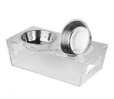 Customize acrylic dog feeder perspex cat feeding bowl holder plexiglass pet feeding stand SOD-1086