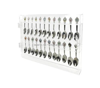 Customize acrylic spoons display case wall mountable plexiglass organizer lucite spoons storage holder SOD-1101