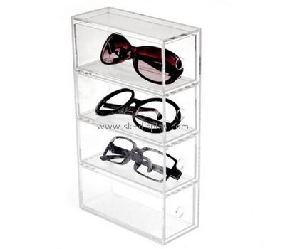 Customize lucite eyeglasses showcase acrylic sunglasses display case plexiglass eyewear display box SOD-1104