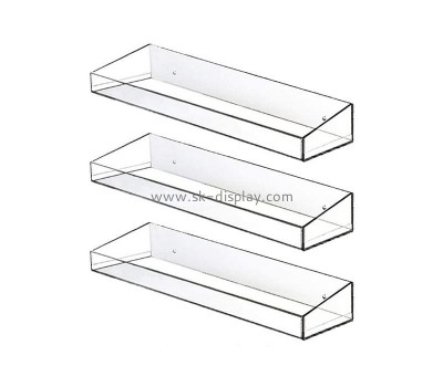 Customize acrylic floating wall display shelves lucite bathroom shelves perspex wall mounted holders SOD-1123
