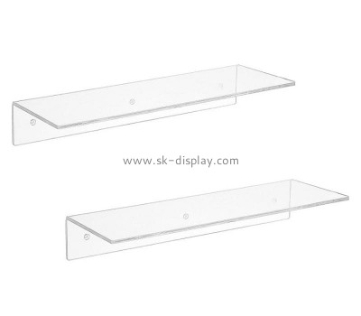 Customize clear acrylic floating shelves lucite wall mounted display racks plexiglass risers SOD-1129