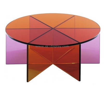 Acrylic manufacturer customize plexiglass round coffee table AFS-493