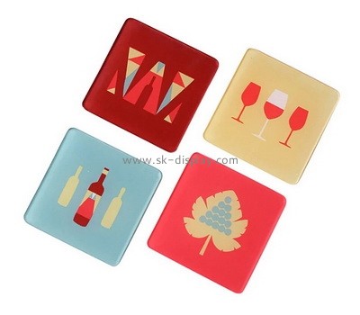 Plexiglass supplier customize colour acrylic coasters perspex cupmat FD-375