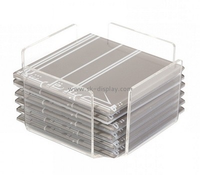 Lucite manufacturer customize acrylic coasters with holders FD-383
