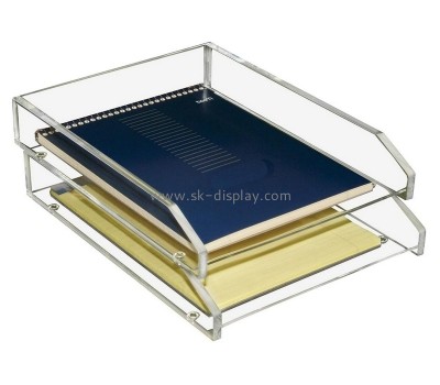 Plexiglass supplier customize acrylic double file tray holder BD-1040