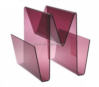 Plexiglass factory customize acrylic W shape magazine holders BD-1055