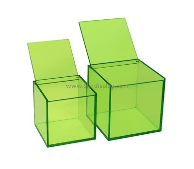 Acrylic factory customize transparent green plexiglass display boxes DBS-1174