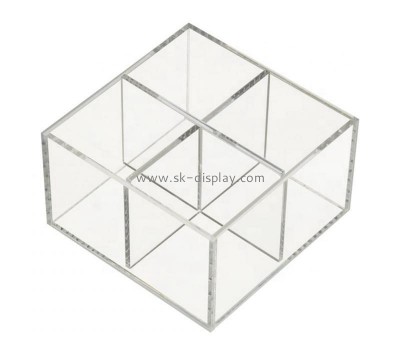 Acrylic supplier customize tabletop plexiglass 4 grids organizer box DBS-1175