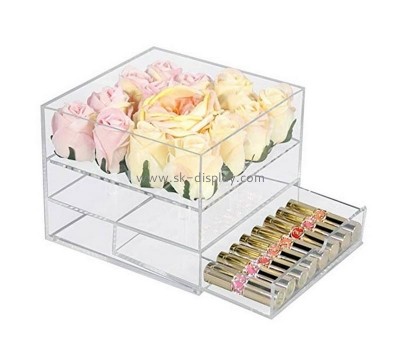 Plexiglass manufacturer customize acrylic rose box with drawer DBS-1184