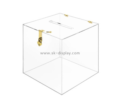 Plexiglass manufacturer customize acrylic lockable donation box DBS-1200