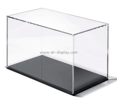 Perspex manufacturer customize acrylic 5 sided box with black base DBS-1204