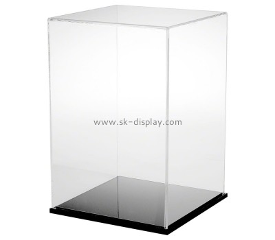 Lucite factory customize acrylic 5 sided box with black base DBS-1203
