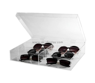 Plexiglass factory customize acrylic sunglasses box with lid DBS-1202