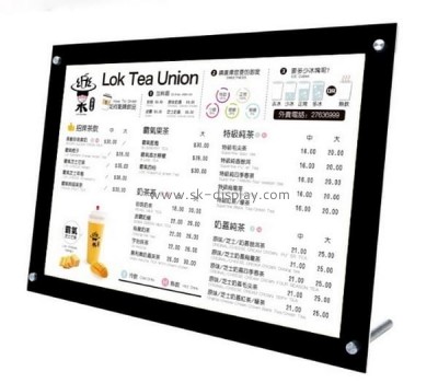 Acrylic manufacturer customize plexiglass LED light menu frame KLD-017