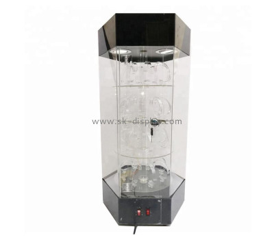 Custom lighted black curio cabinet LDD-055