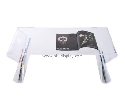 Custom acrylic coffee table with magazine holder AFS-565