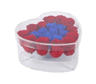 OEM supplier customized heart shape acrylic rose box DBS-1243