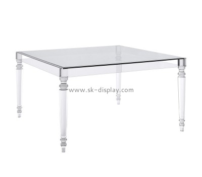 Wholesale acrylic furniture modern dining table designs hard plastic table AFS-102