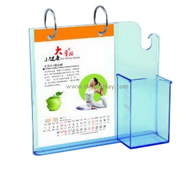 Bespoke transparent acrylic calendar with pen holder BD-423