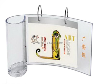 Bespoke transparent acrylic desk calendar pen holder BD-426