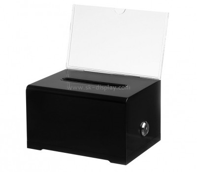 Acrylic ballot box with sign and lock DBS-011