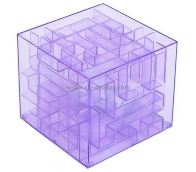 3D puzzle cube clear lucite coin box DBS-023