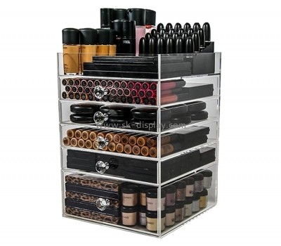 Clear perspex make up display storage box with five drawers CO-044