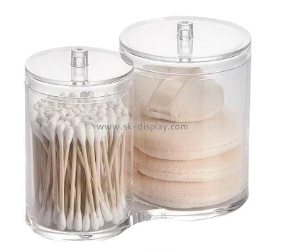 Custom clear acrylic makeup organizer cotton swab dispenser make up organizer CO-177