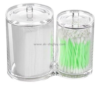 Customized acrylic cotton swab holder cosmetic organizer makeup storage box CO-179