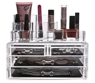 Custom acrylic makeup cosmetic totes containers storage drawers organizer CO-366