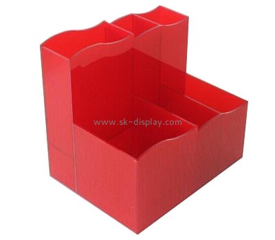 Red acrylic display holders with two dividers DBS-032