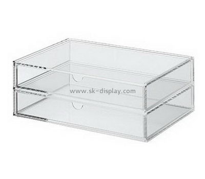 Transparent acrylic storage box with two drawer DBS-039
