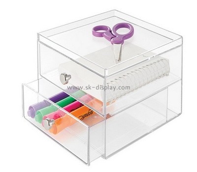 Clear acrylic storage box with two drawers DBS-041