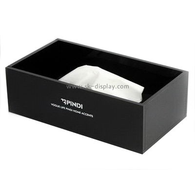 Wholesale acrylic mini tissue box plexiglass acrylic rectangle box black acrylic box DBS-106