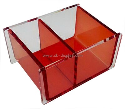 Factory wholesale new tissue paper box design clear acrylic box with dividers acrylic storage box DBS-127