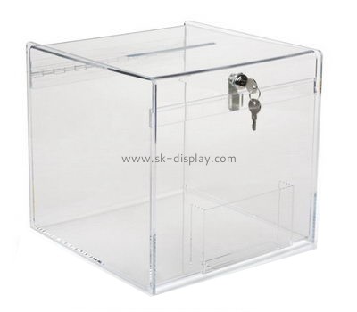Acrylic plastic supplier custom perspex large donation box DBS-458