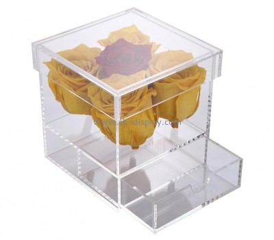 OEM supplier customized acrylic flower box lucite rose box DBS-1238