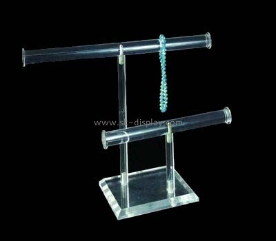 Acrylic jewelery display stands for bracelet and necklace with two bars holders JD-034
