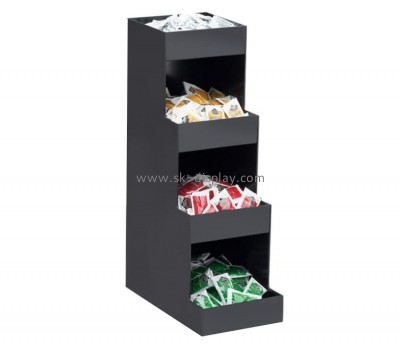 Four layer black acrylic food display stand FD-016