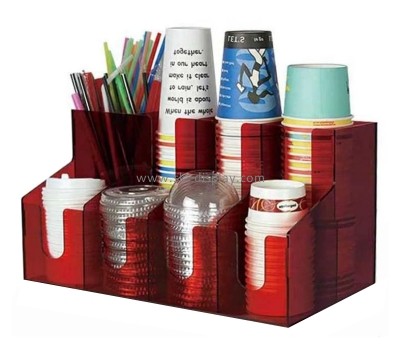 Acrylic manufacturer customize plexiglass coffee shop disposable goods organizer FD-025