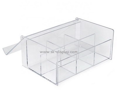 Clear acrylic storage box with six small divided box for tea bag and coffee bag FD-031