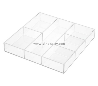 Elegant clear acrylic tea bag display box with dividers FD-049