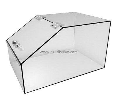 Custom design plastic food storage container acrylic storage box transparent plexiglass box with hinge and lid FD-088