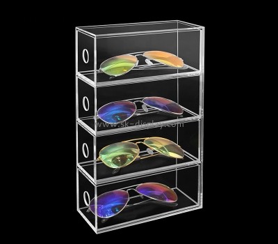 Acrylic manufacturer custom plexiglass sunglasses show case perspex eyeglasses display case GD-023