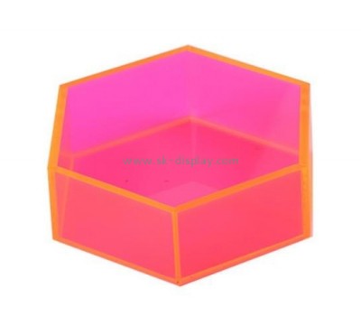 Acrylic supplier custom plexiglass hexagon storage box DBS-1246