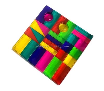 Perspex supplier custom colorful acrylic toy buiding blocks plexiglass toys blocks AB-278