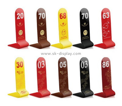 Acrylic factory custom plexiglass table number sign perspex restaurant sign BD-1094