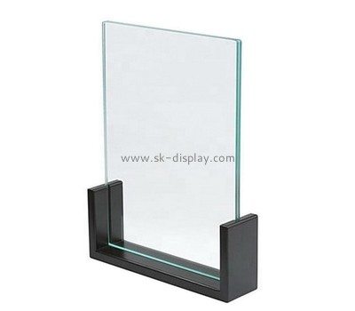 Plexiglass factory custom acrylic desktop sign stand lucite double sided sign holder BD-1112
